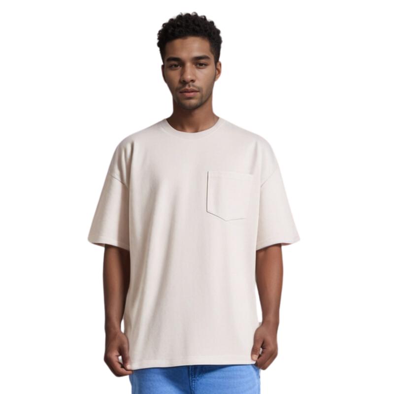 320G Heavyweight Chest Pocket Vintage Wash Custom Tee | Oversized & Dropped Shoulder | 100% Cotton